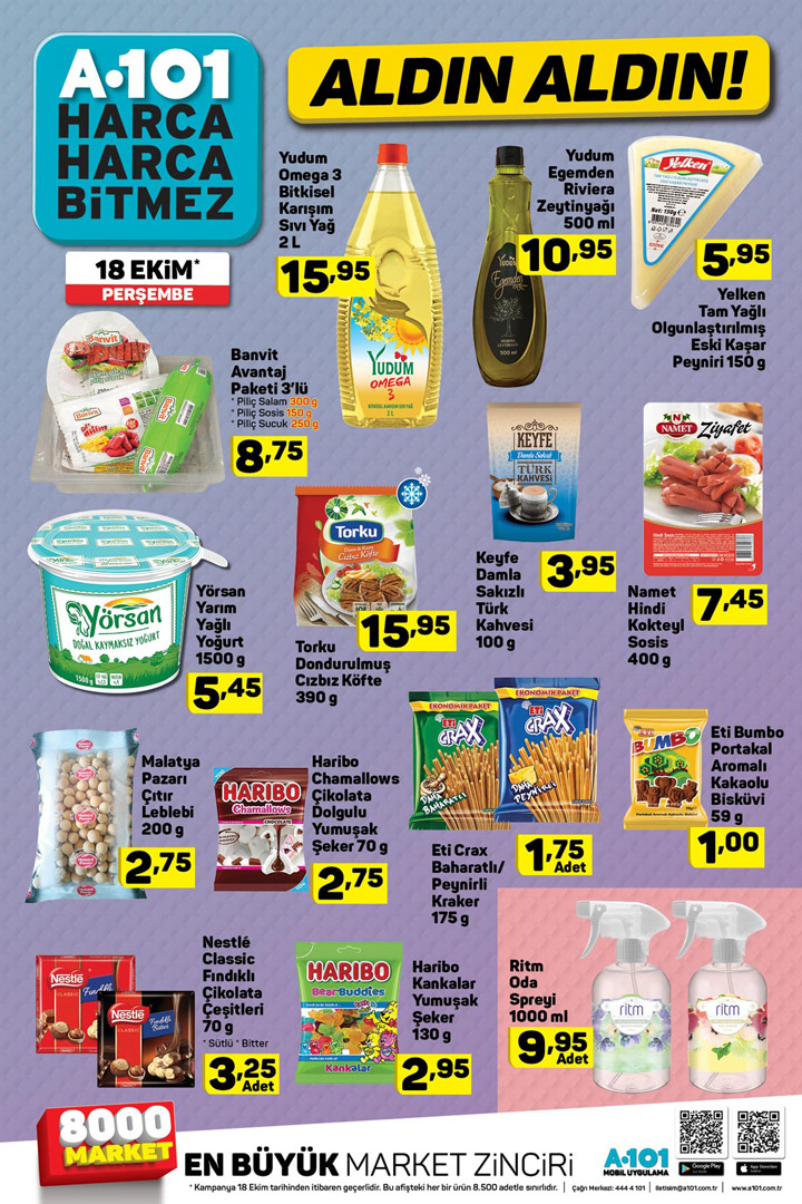 A101 AKTÜEL İndirimli Katalog A 101 18- 24 Ekim Haftanın Yıldızları Neler? A 101 Aldın Aldın